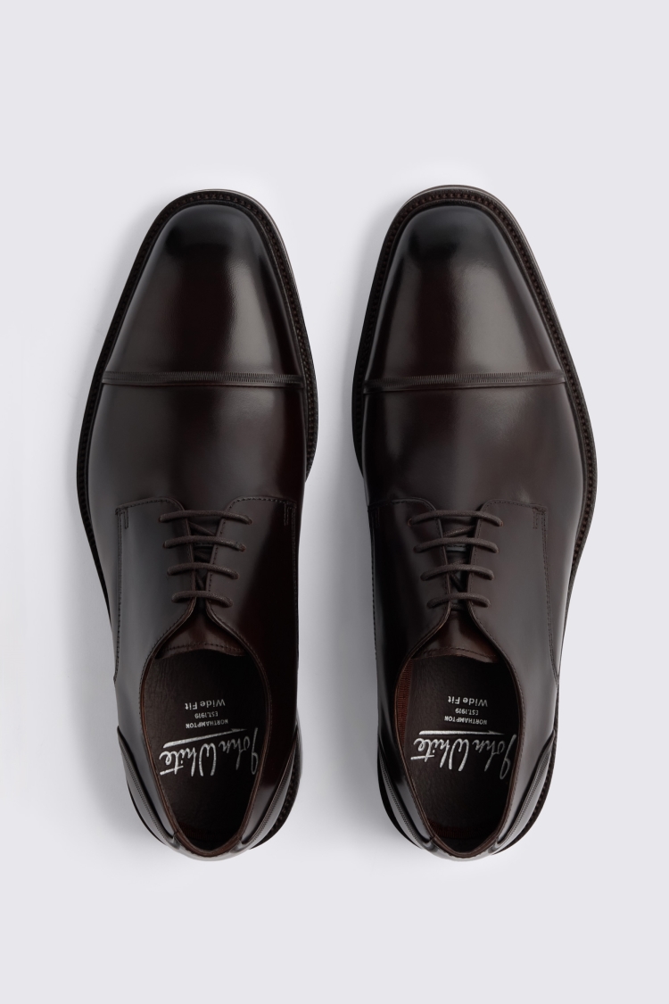 John White Broad Brown Wide Fit Derby Shoe