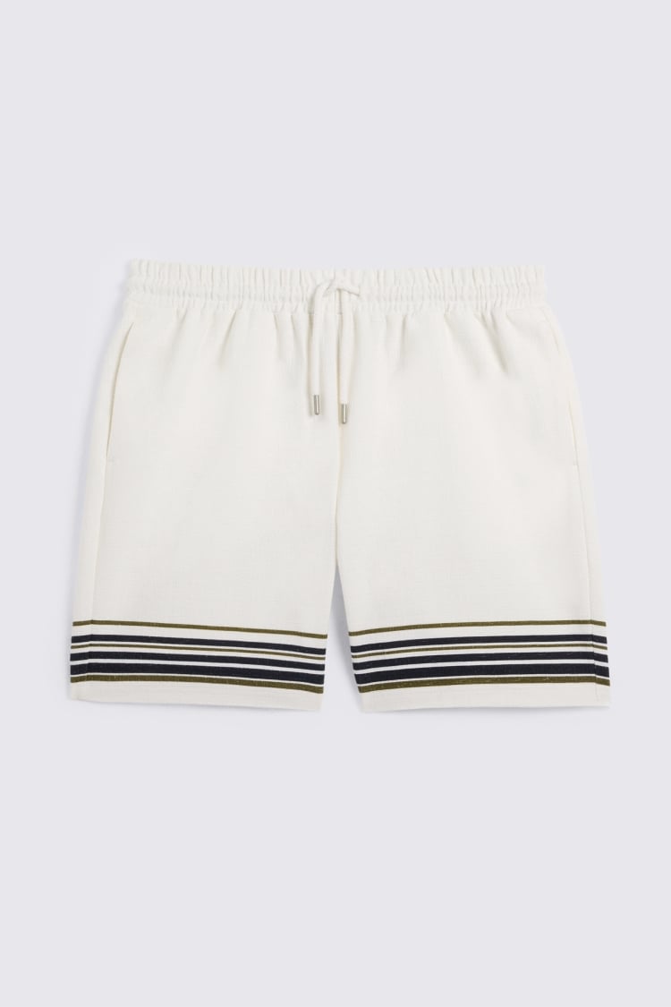 Navy & Khaki Stripe Cotton Shorts