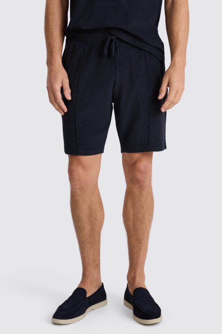 Navy Terry Towelling Shorts