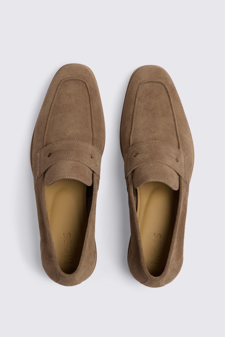 Nude Suede Relaxed Loafers