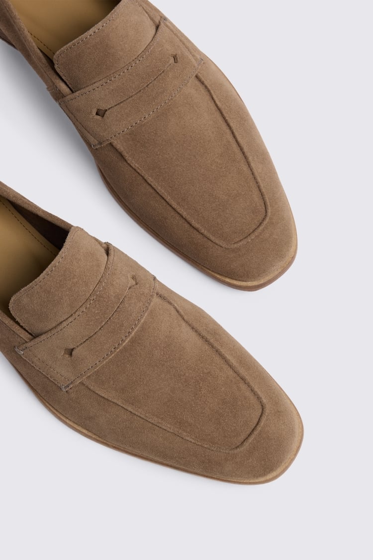 Nude Suede Relaxed Loafers