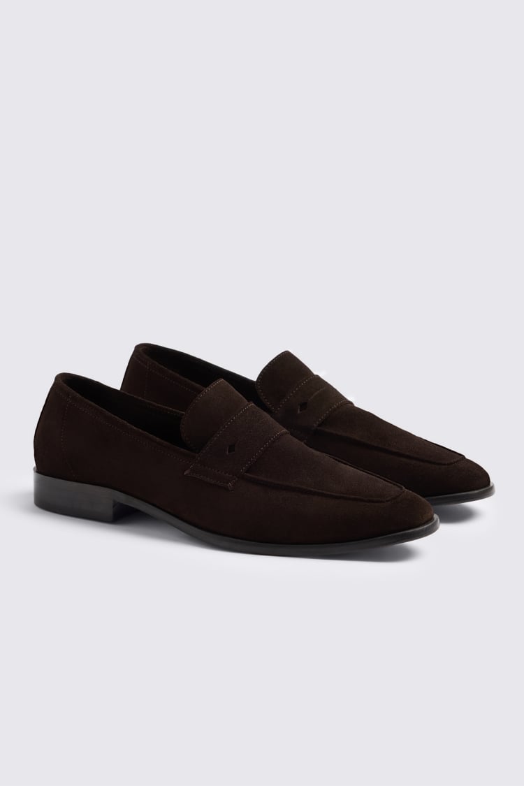 Brown Suede Relaxed Loafers