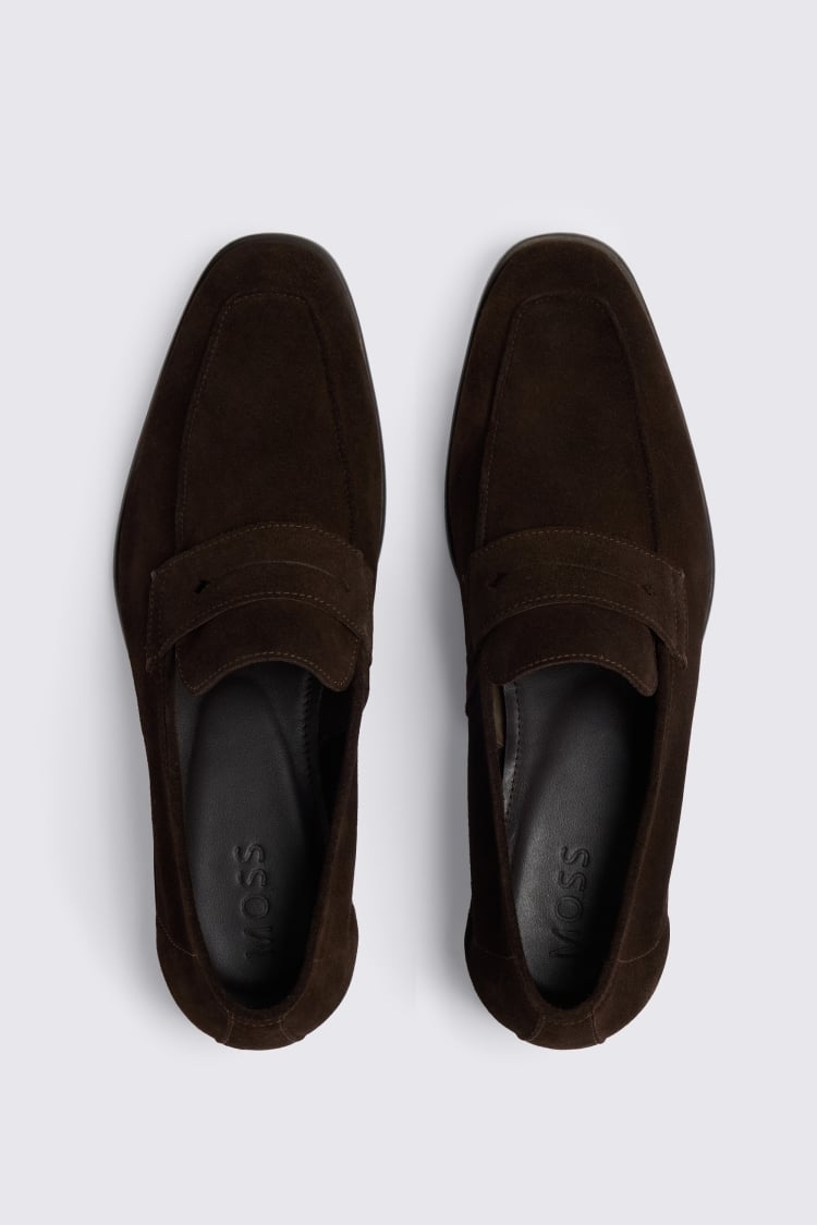 Brown Suede Relaxed Loafers