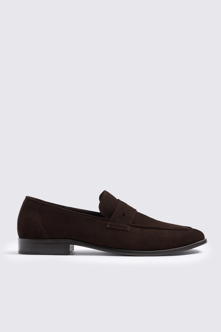 Brown Suede Relaxed Loafers