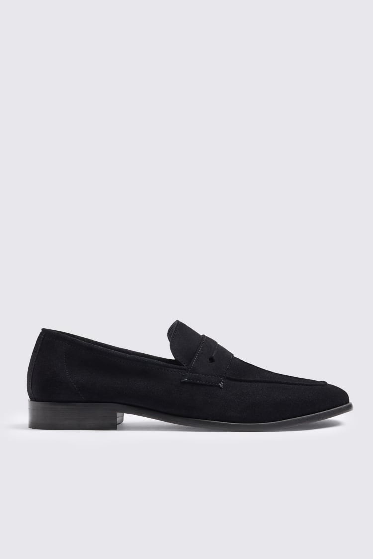 Navy Suede Relaxed Loafers