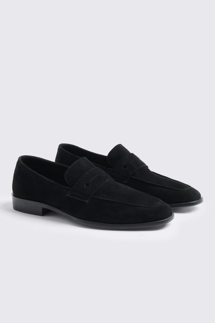 Black Suede Relaxed Loafers
