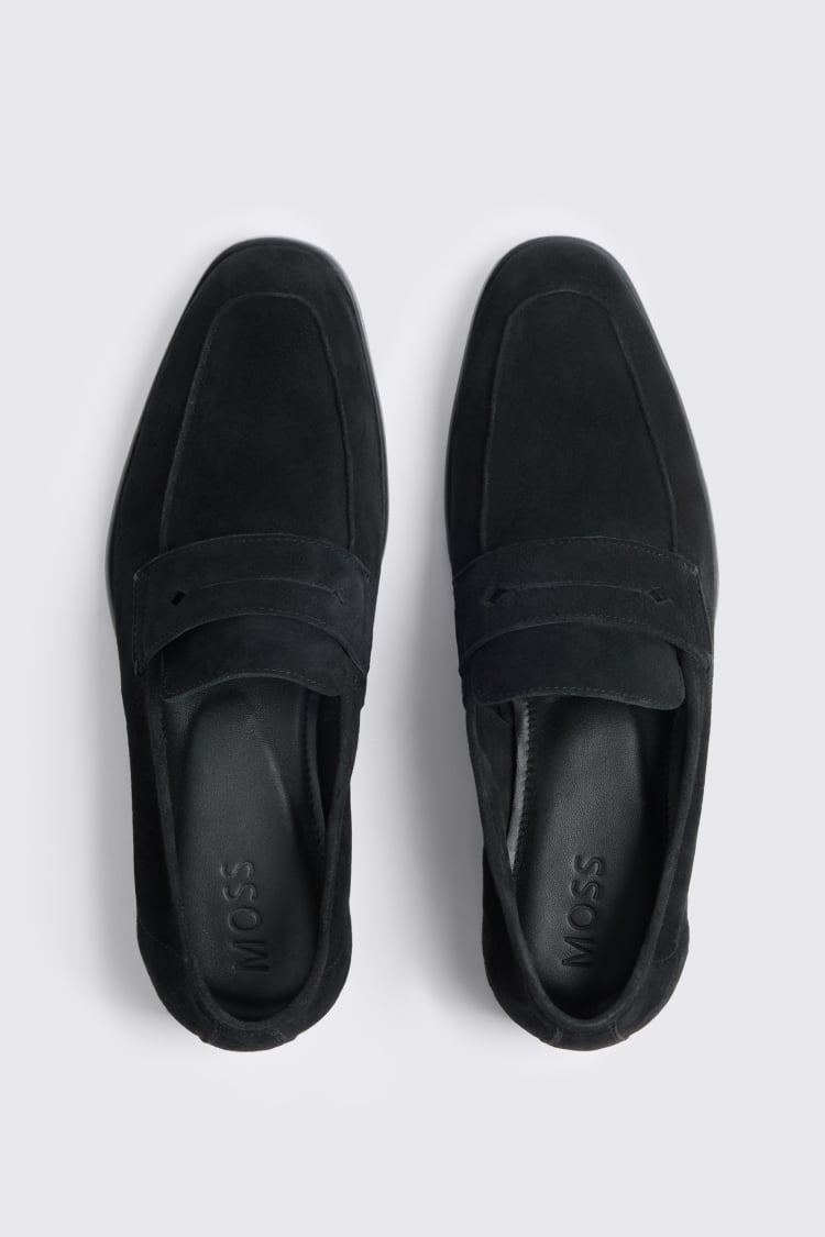 Black Suede Relaxed Loafers