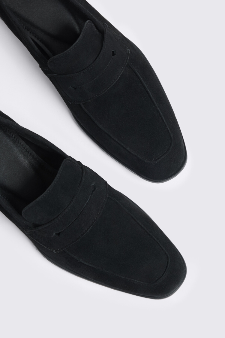 Black Suede Relaxed Loafers