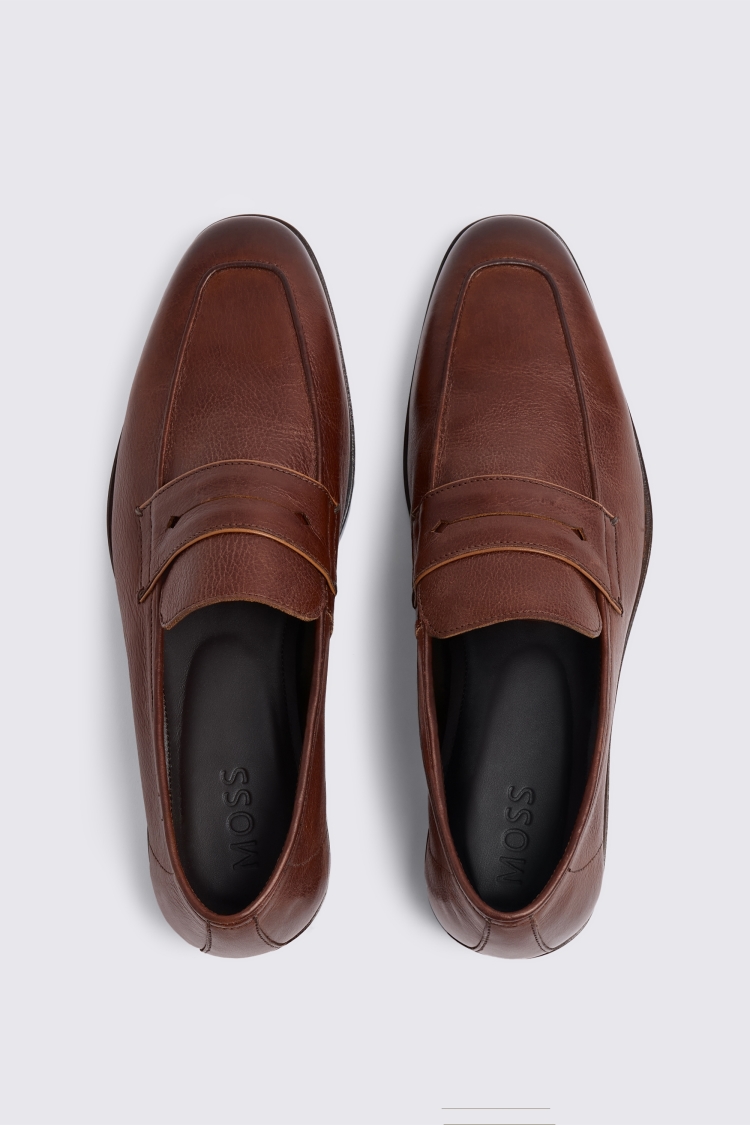 Tan Leather Relaxed Loafers