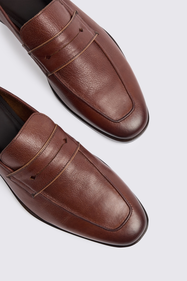 Tan Leather Relaxed Loafers