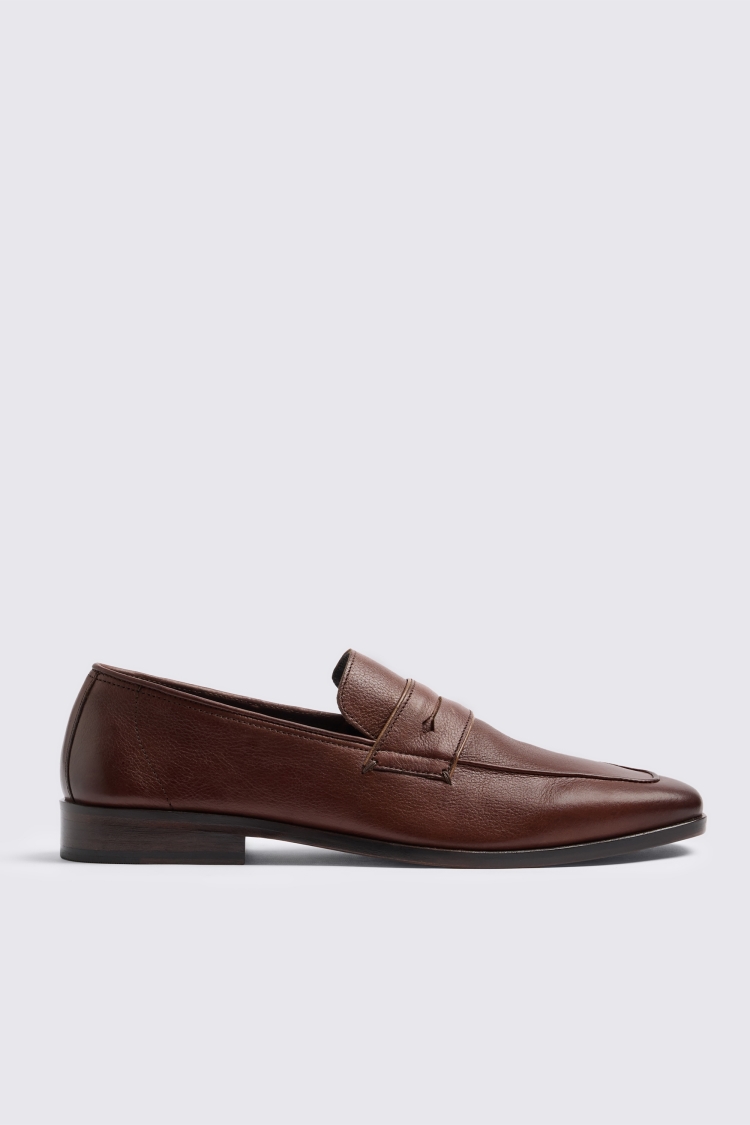Tan Leather Relaxed Loafers