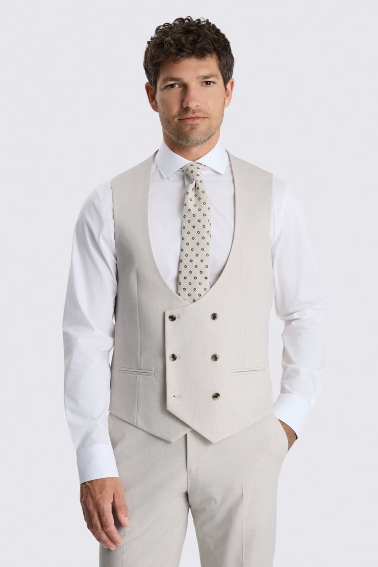 Tailored Fit Light Neutral Waistcoat