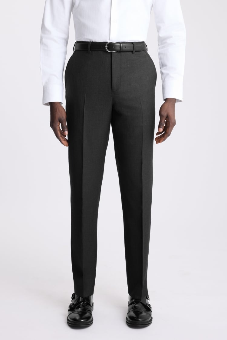 Regular Fit Charcoal Twill Trousers