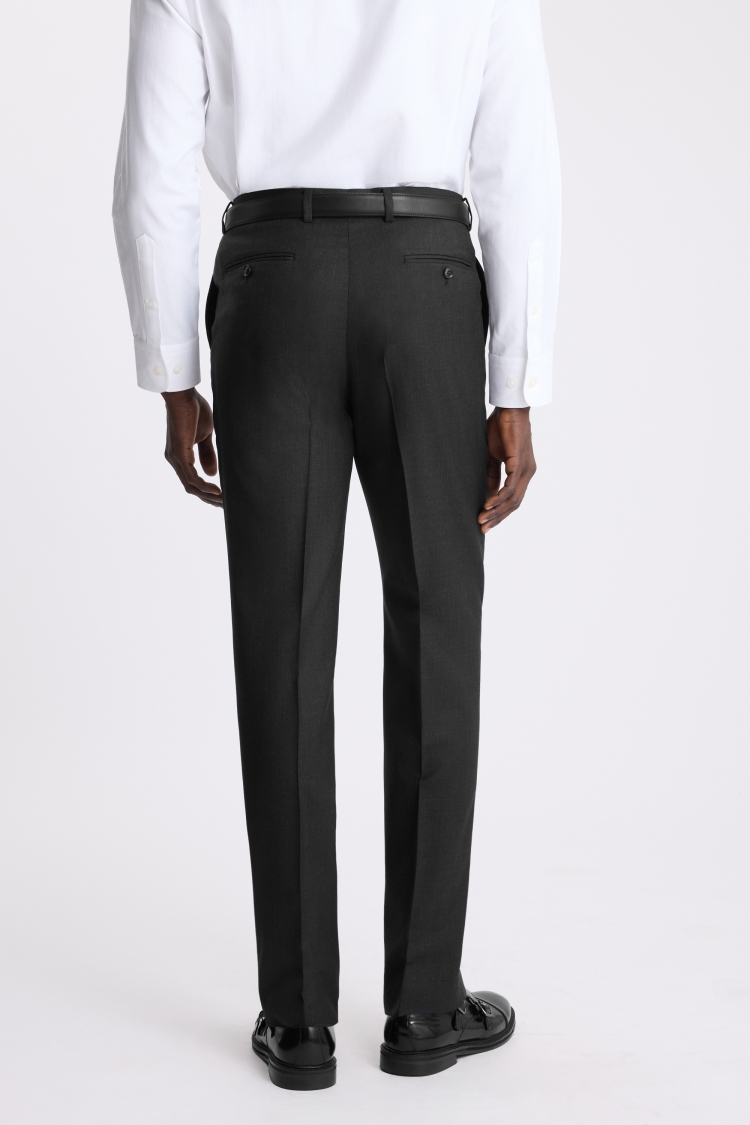 Regular Fit Charcoal Twill Trousers