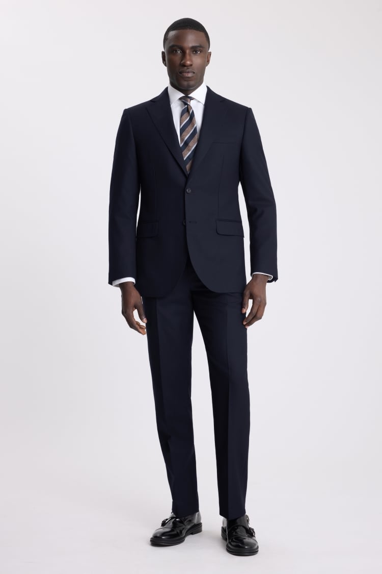 Regular Fit Navy Twill Suit