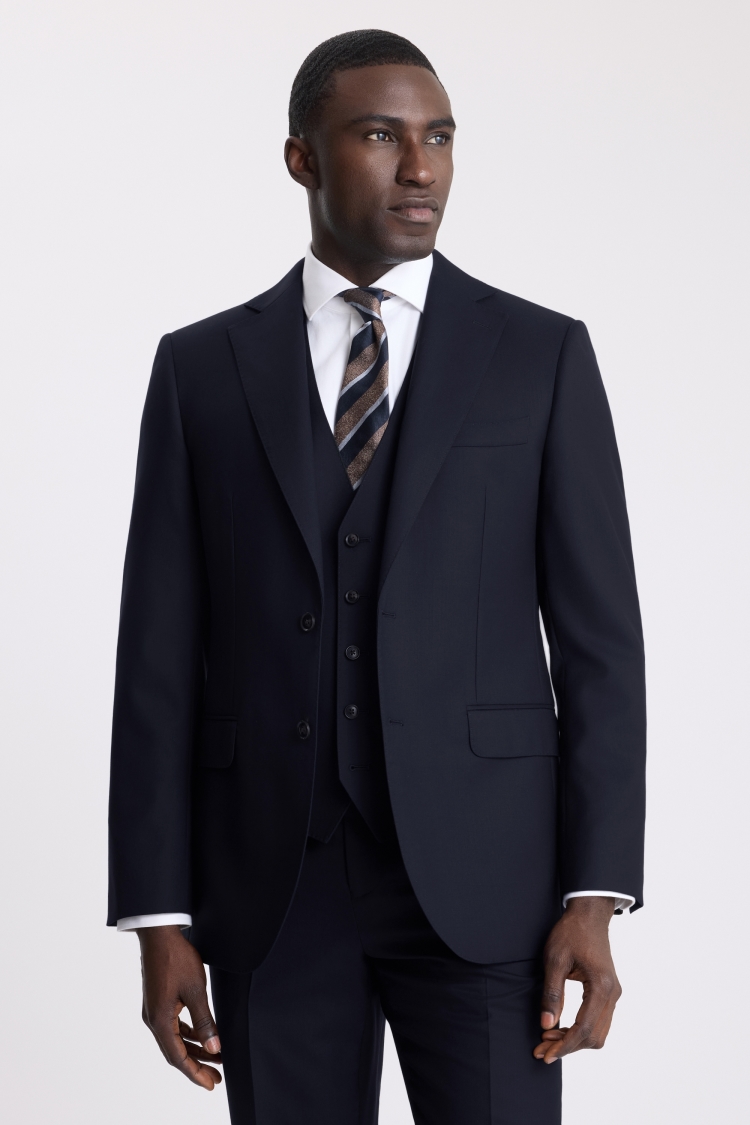 Regular Fit Navy Twill Suit