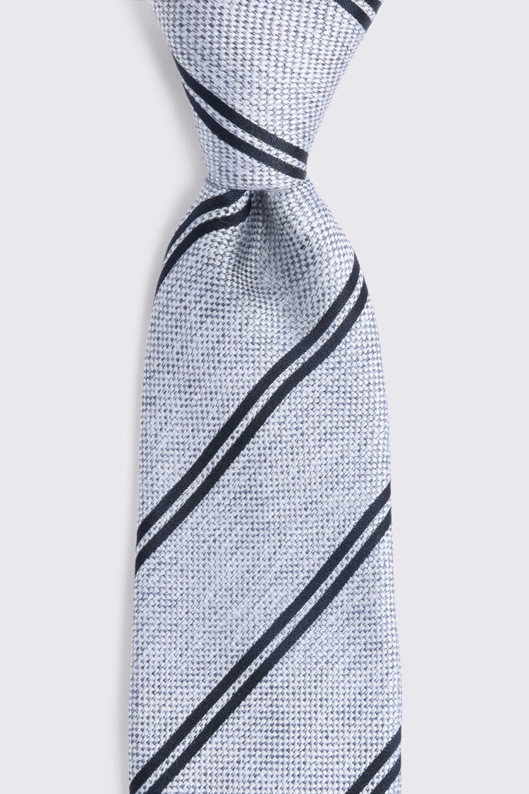 Light Blue & Navy Silk Stripe Tie