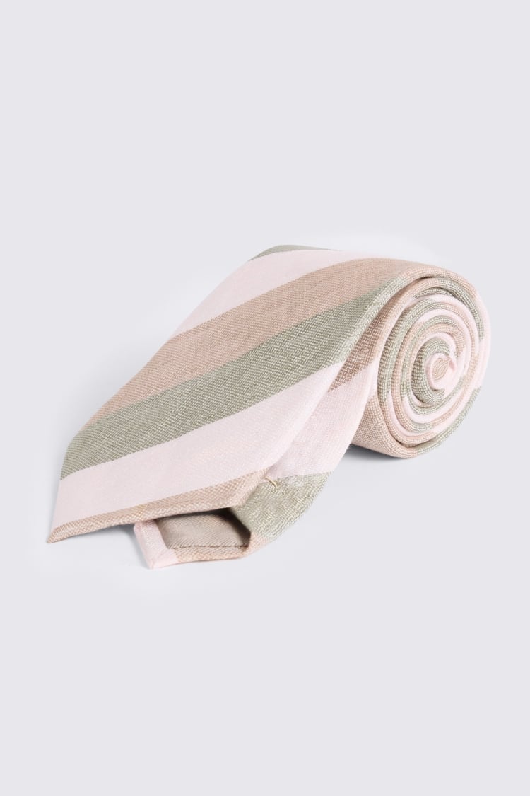 Green & Pink Stripe Tie