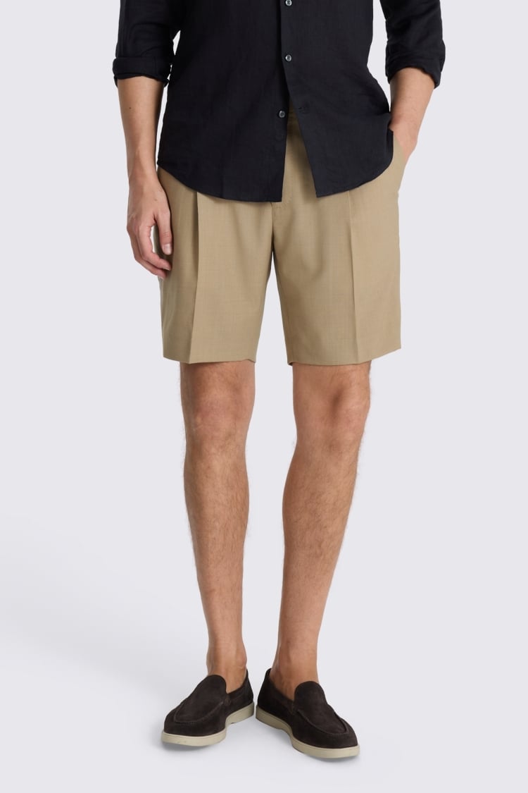Camel Wool Pleated Short 