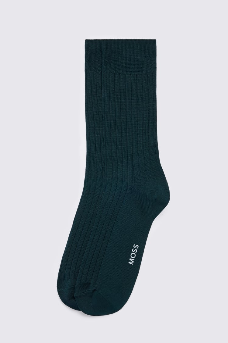Evergreen Mercerised Ribbed Sock