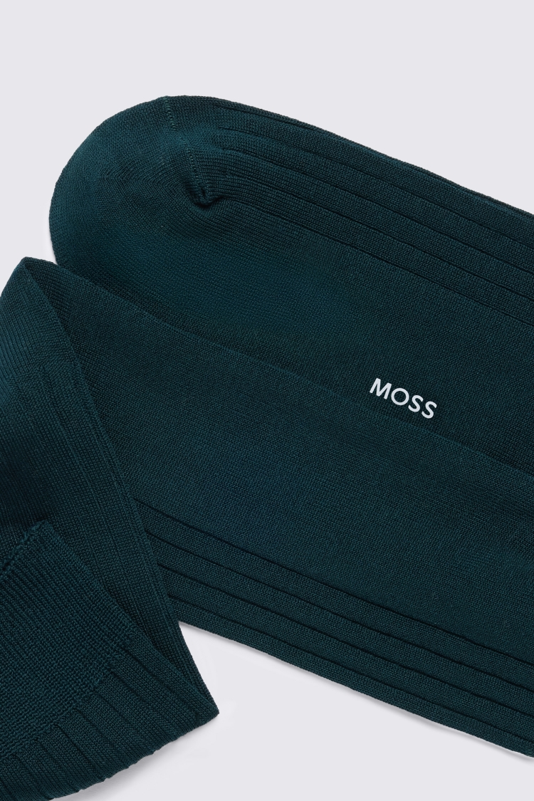 Evergreen Mercerised Ribbed Sock