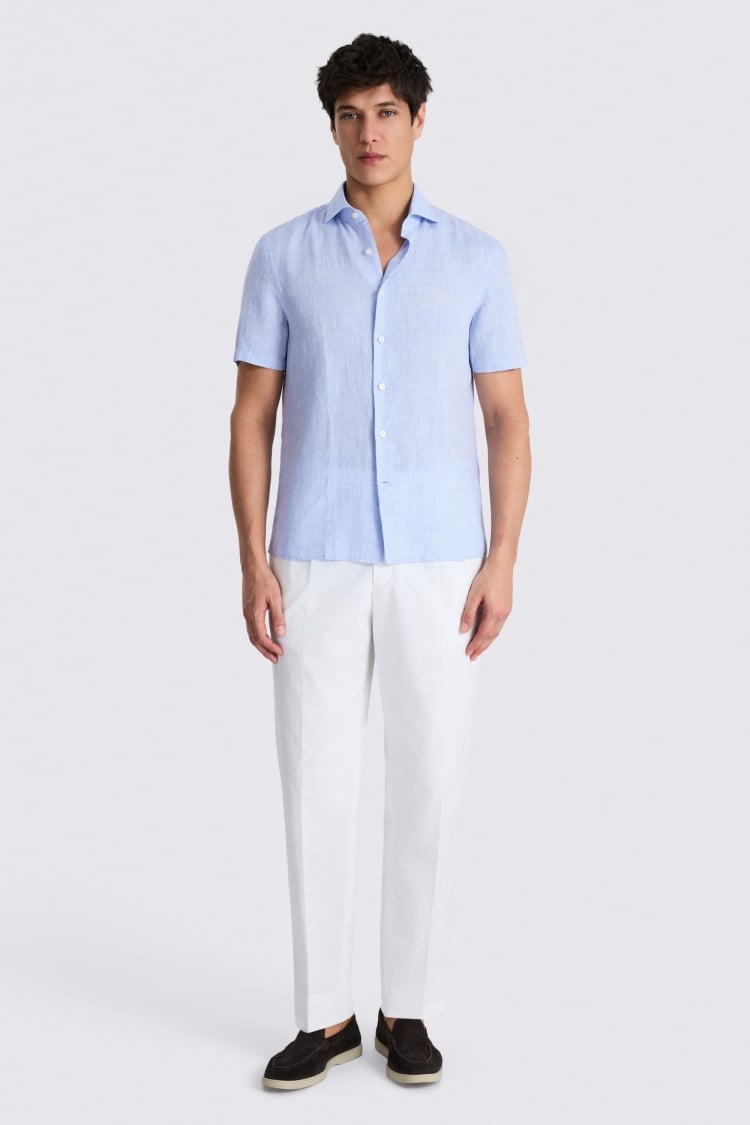 Sky Short Sleeve Linen Shirt
