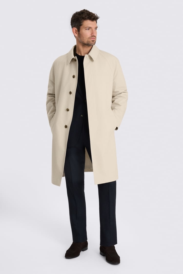 Light Taupe Oversized Cotton Raincoat 