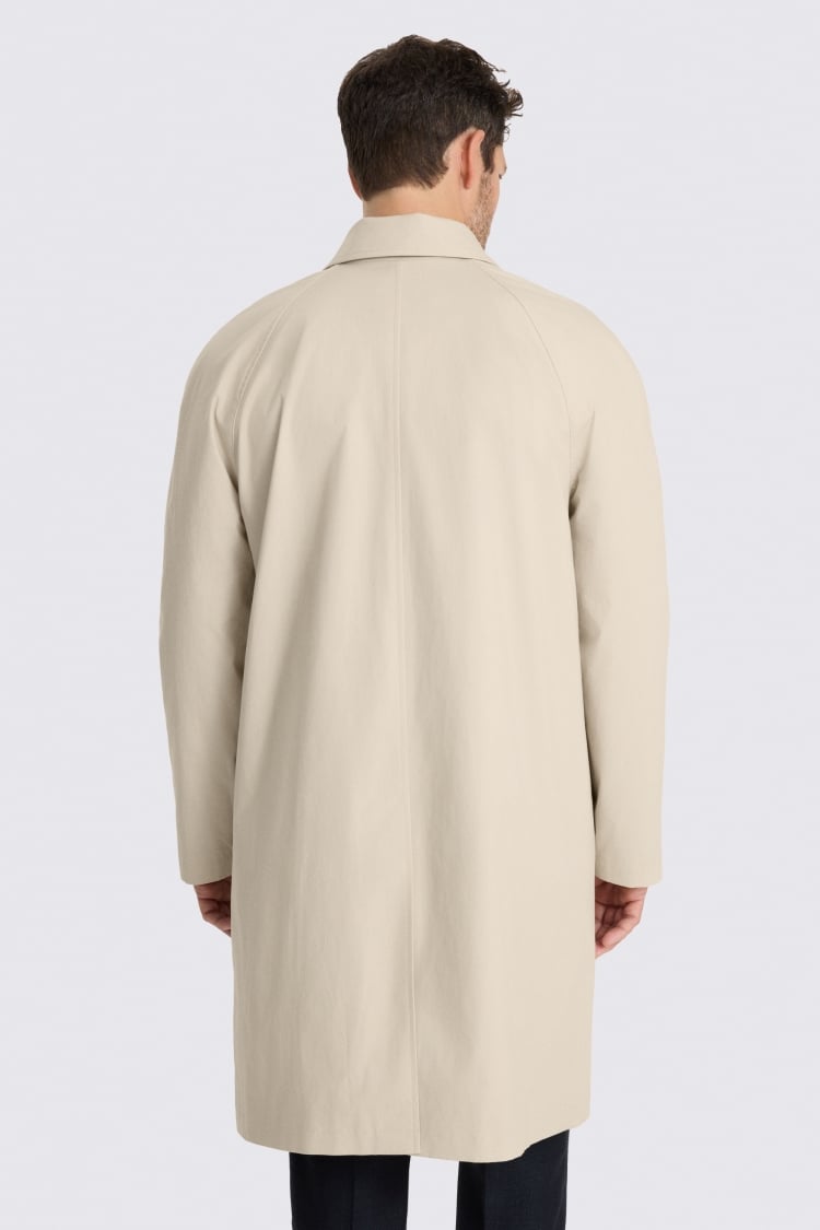 Light Taupe Oversized Cotton Raincoat 