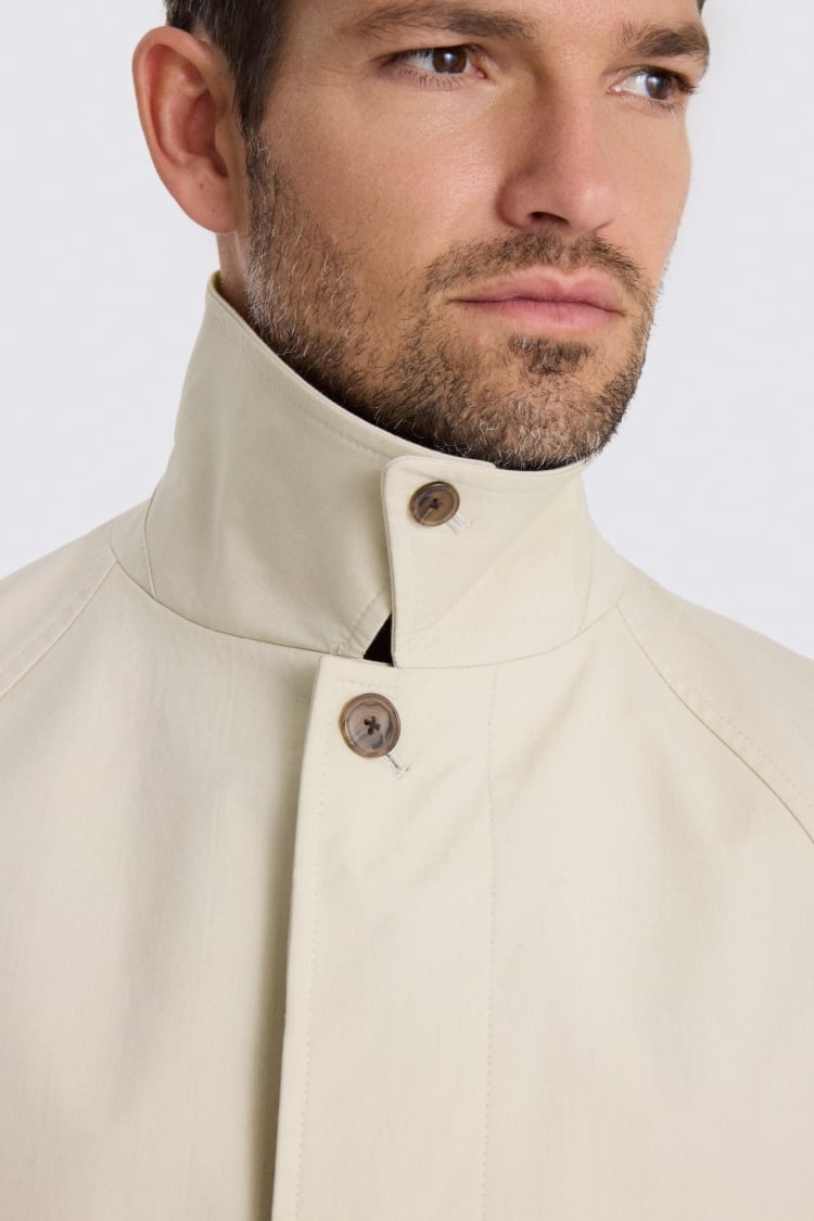 Light Taupe Oversized Cotton Raincoat 