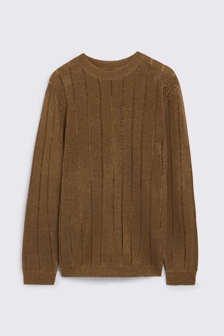 Copper Metallic Crew Neck Jumper