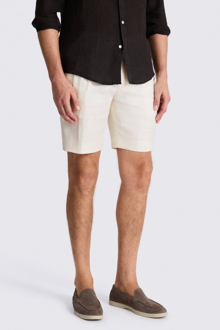 Off White Linen Shorts 
