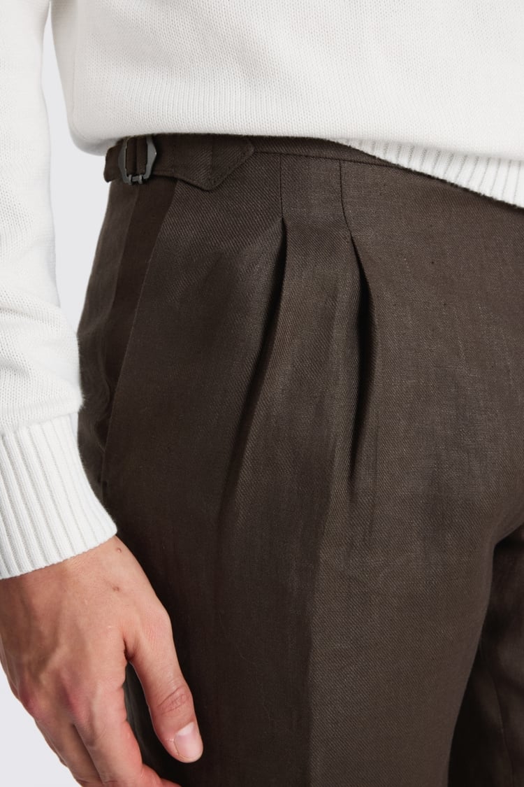 Brown Linen Shorts