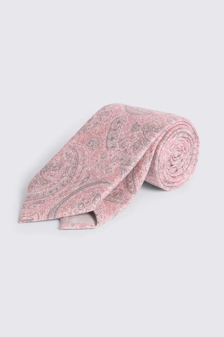Bottinelli Pink Silk Paisley Tie