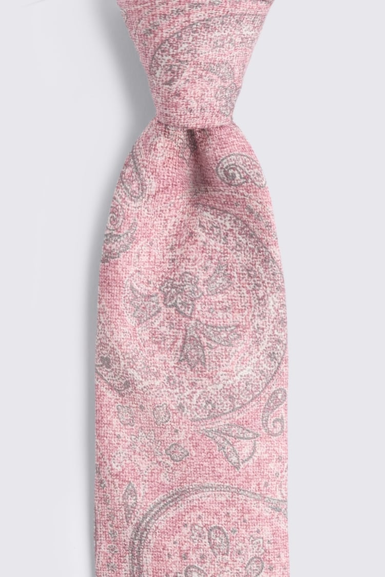 Bottinelli Pink Silk Paisley Tie