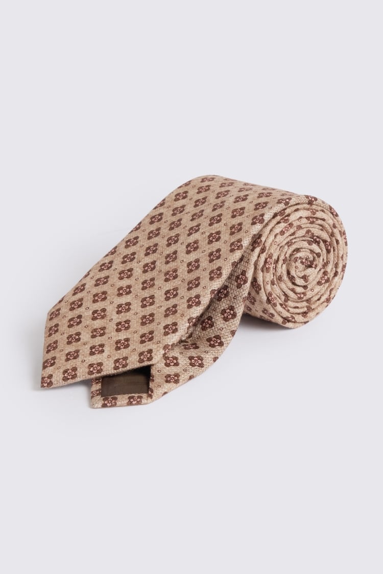 Bottinelli Mid Brown & Pink Medallion Tie