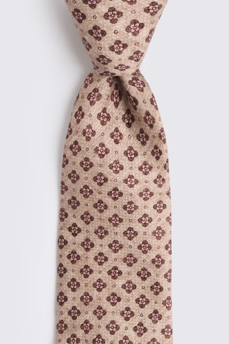 Bottinelli Mid Brown & Pink Medallion Tie