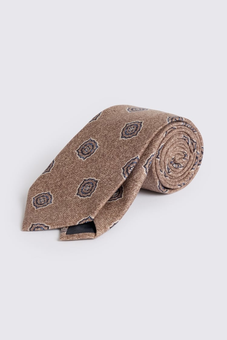 Bottinelli Mid Brown Silk Medallion Tie