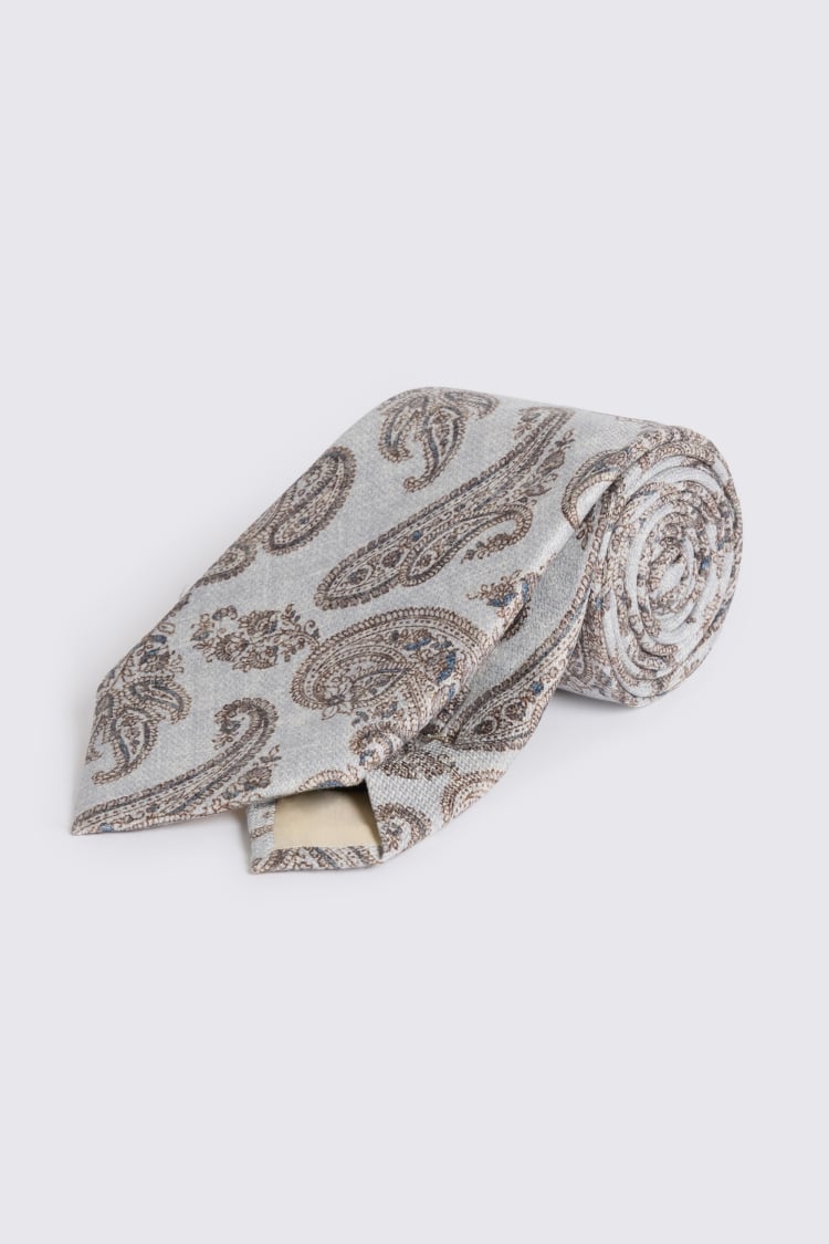 Bottinelli Light Blue Silk Paisley Tie