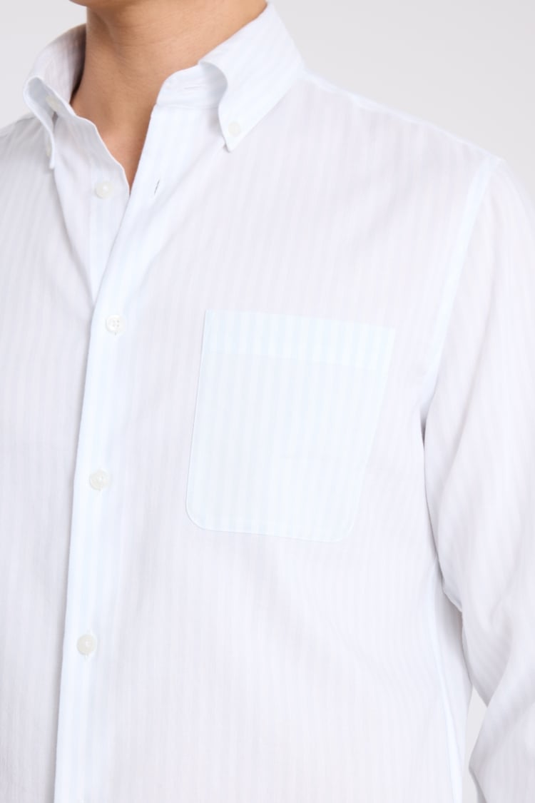 Blue Stripe Lightweight Oxford Shirt