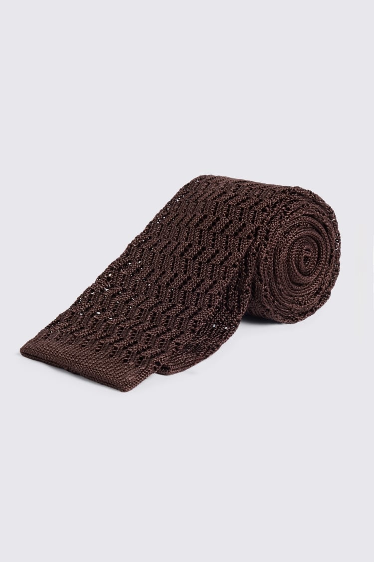 Chocolate Silk Knitted Tie