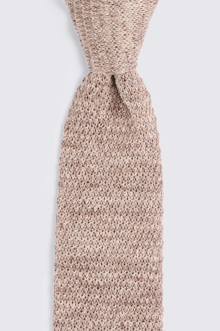 Taupe Linen Knitted Tie