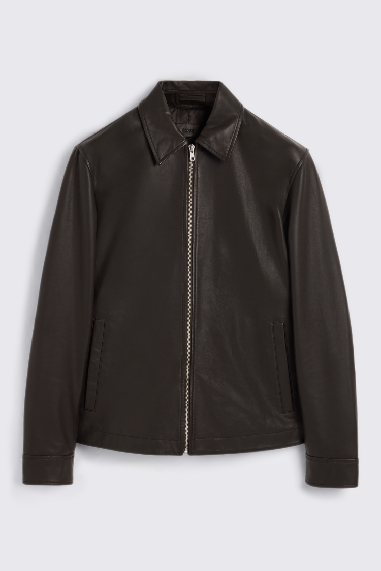 Dark Brown City Nappa-Leather Jacket
