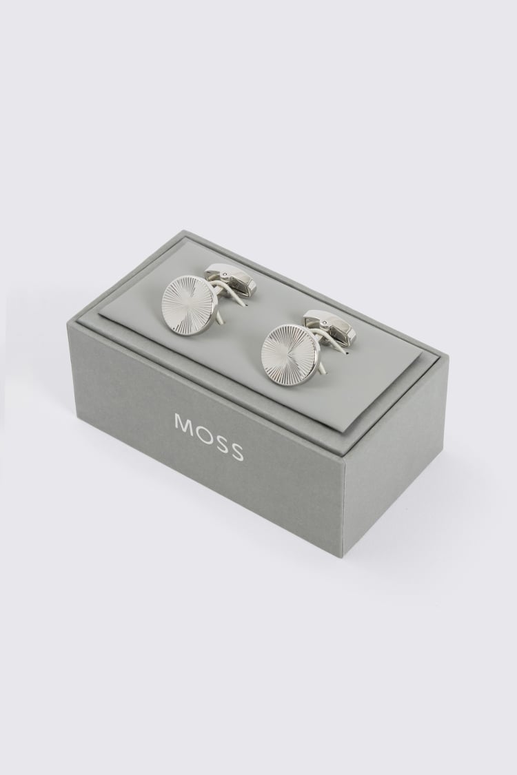 Silver Round Pinwheel Cufflinks