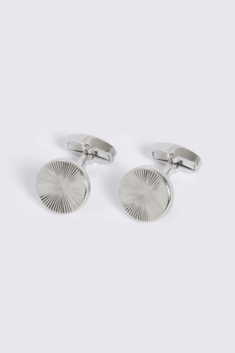 Silver Round Pinwheel Cufflinks