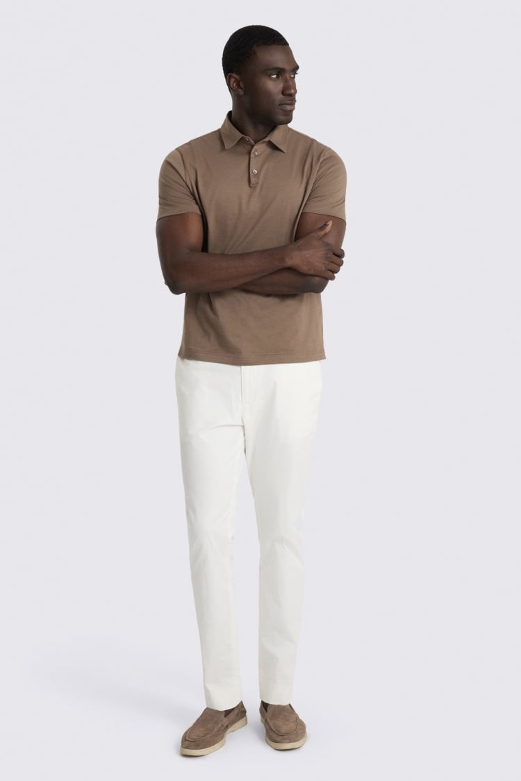 Brown Cotton Jersey Polo Shirt