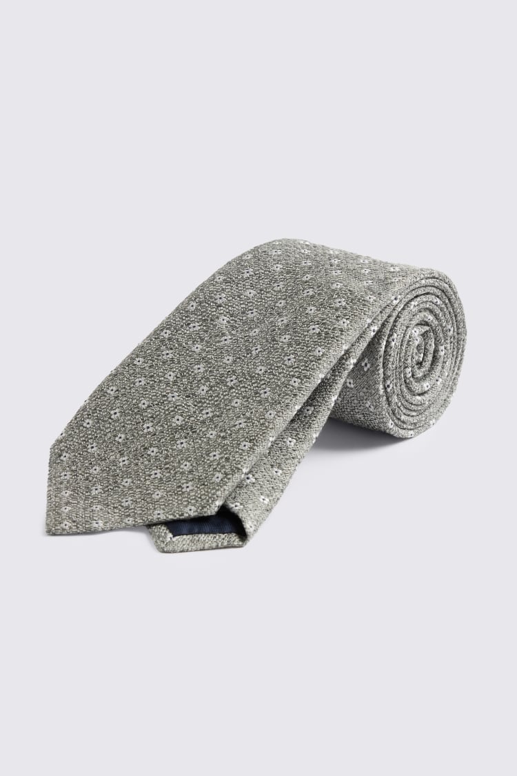 Italian Grey Small Medallion Tie