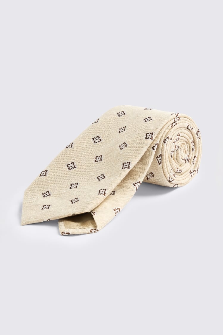 Italian Neutral & Brown Medallion Tie