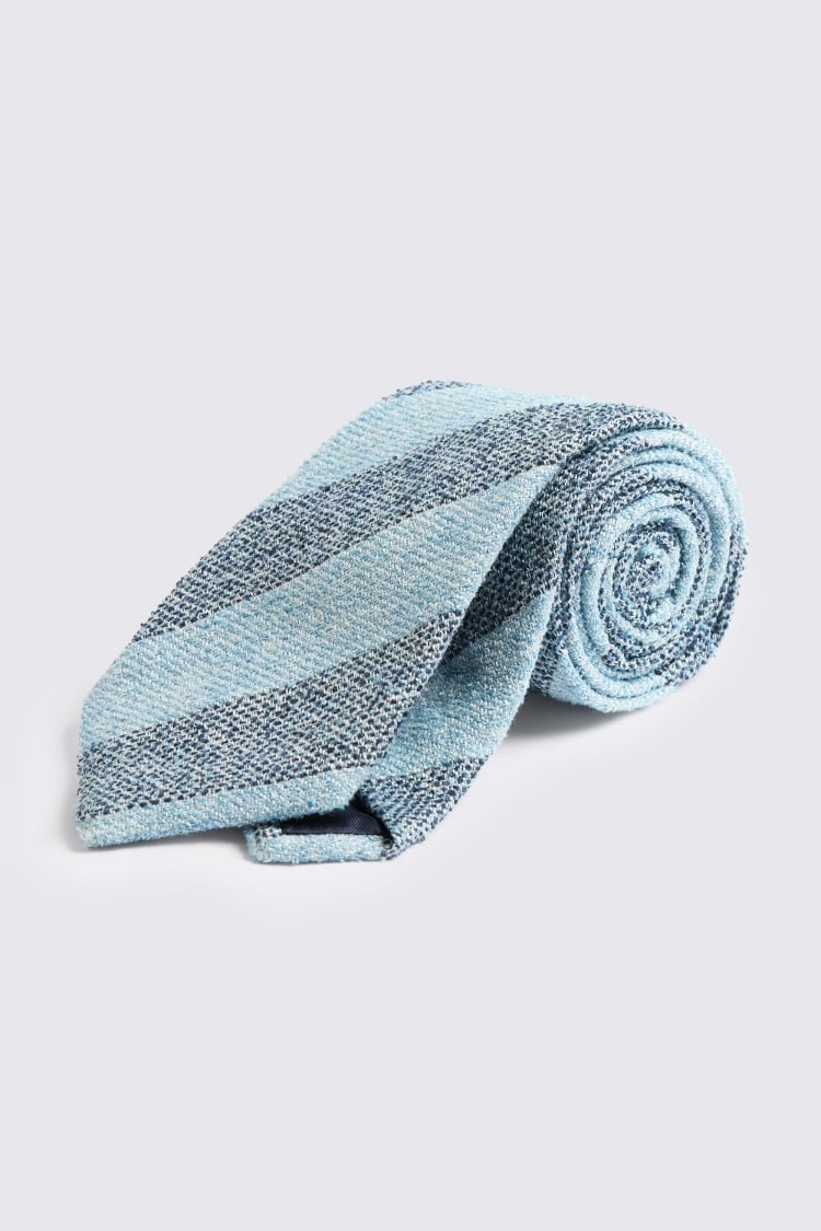Italian Blue Texture Stripe Tie