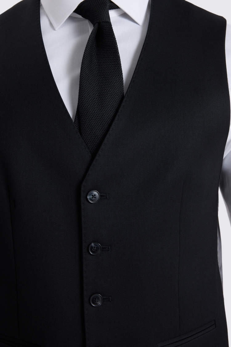 Slim Fit Black Waistcoat