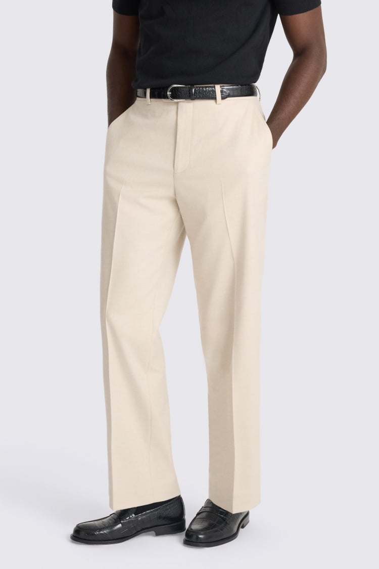 Relaxed Fit Light Camel Trousers